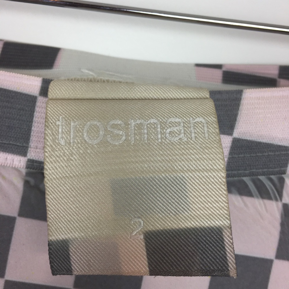 TROSMAN abstract checkerboard skater skirt SZ 2 - Picture 8 of 8